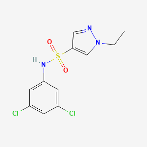 molecular formula C11H11Cl2N3O2S B5318589 N-(3,5-dichlorophenyl)-1-ethyl-1H-pyrazole-4-sulfonamide 