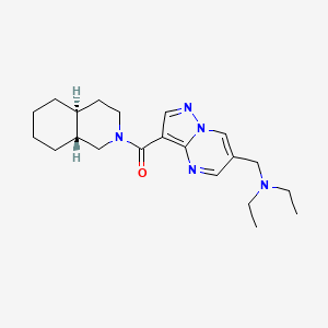 molecular formula C21H31N5O B5318692 N-ethyl-N-({3-[(4aS*,8aR*)-octahydroisoquinolin-2(1H)-ylcarbonyl]pyrazolo[1,5-a]pyrimidin-6-yl}methyl)ethanamine 