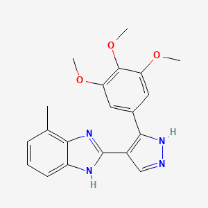 molecular formula C20H20N4O3 B5318810 4-methyl-2-[5-(3,4,5-trimethoxyphenyl)-1H-pyrazol-4-yl]-1H-benzimidazole 