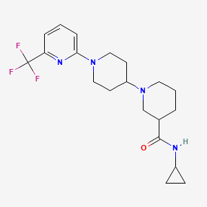molecular formula C20H27F3N4O B5318847 N-cyclopropyl-1'-[6-(trifluoromethyl)pyridin-2-yl]-1,4'-bipiperidine-3-carboxamide 