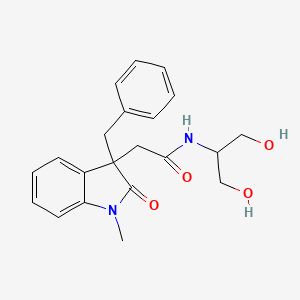molecular formula C21H24N2O4 B5318852 2-(3-benzyl-1-methyl-2-oxo-2,3-dihydro-1H-indol-3-yl)-N-[2-hydroxy-1-(hydroxymethyl)ethyl]acetamide 