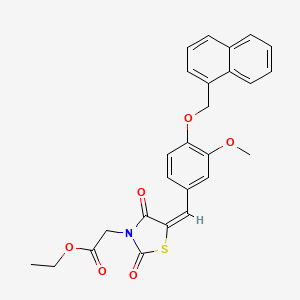 molecular formula C26H23NO6S B5318881 ethyl {(5E)-5-[3-methoxy-4-(naphthalen-1-ylmethoxy)benzylidene]-2,4-dioxo-1,3-thiazolidin-3-yl}acetate 
