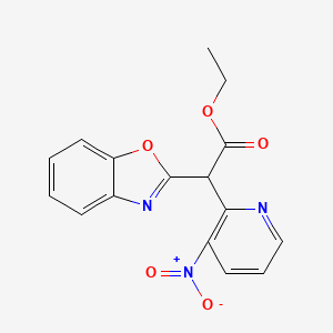 molecular formula C16H13N3O5 B5319048 ethyl 2-(1,3-benzoxazol-2-yl)-2-(3-nitropyridin-2-yl)acetate 