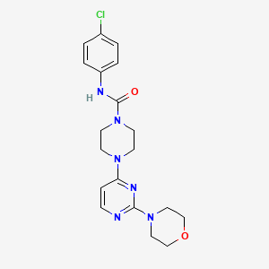 molecular formula C19H23ClN6O2 B5319114 N-(4-chlorophenyl)-4-[2-(4-morpholinyl)-4-pyrimidinyl]-1-piperazinecarboxamide 