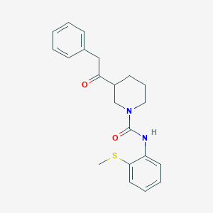 molecular formula C21H24N2O2S B5319176 N-[2-(methylthio)phenyl]-3-(phenylacetyl)-1-piperidinecarboxamide 