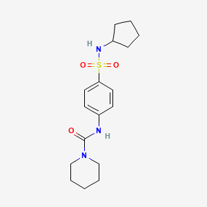 molecular formula C17H25N3O3S B5319201 N-[4-(cyclopentylsulfamoyl)phenyl]piperidine-1-carboxamide 