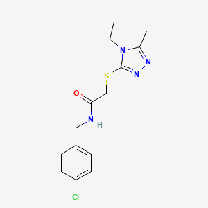 molecular formula C14H17ClN4OS B5319282 N-(4-chlorobenzyl)-2-[(4-ethyl-5-methyl-4H-1,2,4-triazol-3-yl)sulfanyl]acetamide 