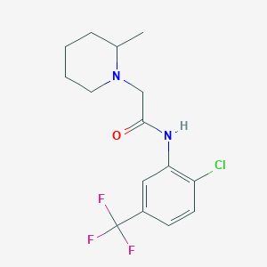 molecular formula C15H18ClF3N2O B5319347 N-[2-chloro-5-(trifluoromethyl)phenyl]-2-(2-methylpiperidin-1-yl)acetamide 