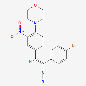 molecular formula C19H16BrN3O3 B5319360 (2E)-2-(4-bromophenyl)-3-[4-(morpholin-4-yl)-3-nitrophenyl]prop-2-enenitrile 