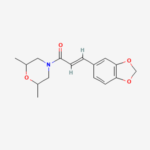 molecular formula C16H19NO4 B5319385 (2E)-3-(1,3-benzodioxol-5-yl)-1-(2,6-dimethylmorpholin-4-yl)prop-2-en-1-one 