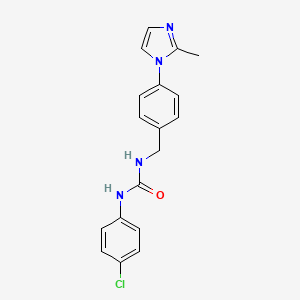 molecular formula C18H17ClN4O B5319387 N-(4-chlorophenyl)-N'-[4-(2-methyl-1H-imidazol-1-yl)benzyl]urea 