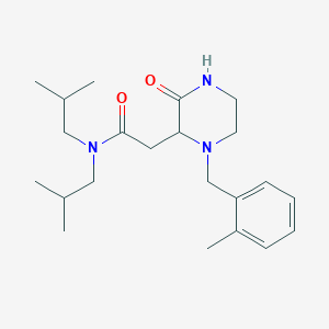 molecular formula C22H35N3O2 B5319389 N,N-diisobutyl-2-[1-(2-methylbenzyl)-3-oxo-2-piperazinyl]acetamide 