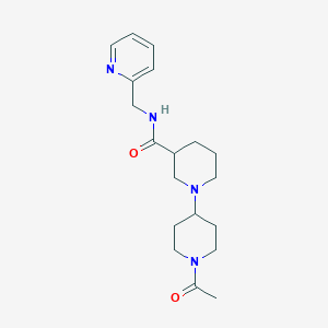 molecular formula C19H28N4O2 B5319490 1'-acetyl-N-(pyridin-2-ylmethyl)-1,4'-bipiperidine-3-carboxamide 