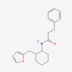 molecular formula C20H25NO2 B5319509 N-[2-(2-furylmethyl)cyclohexyl]-3-phenylpropanamide 