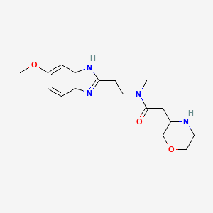 molecular formula C17H24N4O3 B5319544 N-[2-(5-methoxy-1H-benzimidazol-2-yl)ethyl]-N-methyl-2-(3-morpholinyl)acetamide dihydrochloride 