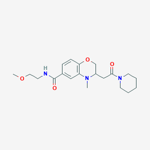 molecular formula C20H29N3O4 B5319573 N-(2-methoxyethyl)-4-methyl-3-(2-oxo-2-piperidin-1-ylethyl)-3,4-dihydro-2H-1,4-benzoxazine-6-carboxamide 