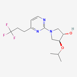 molecular formula C14H20F3N3O2 B5319581 (3S*,4S*)-4-isopropoxy-1-[4-(3,3,3-trifluoropropyl)pyrimidin-2-yl]pyrrolidin-3-ol 