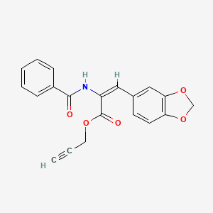 molecular formula C20H15NO5 B5319620 prop-2-ynyl (E)-2-benzamido-3-(1,3-benzodioxol-5-yl)prop-2-enoate 