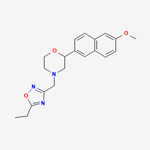 molecular formula C20H23N3O3 B5319652 4-[(5-ethyl-1,2,4-oxadiazol-3-yl)methyl]-2-(6-methoxy-2-naphthyl)morpholine 