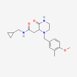 molecular formula C19H27N3O3 B5319687 N-(cyclopropylmethyl)-2-[1-(4-methoxy-3-methylbenzyl)-3-oxo-2-piperazinyl]acetamide 