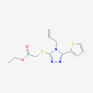 molecular formula C13H15N3O2S2 B5319691 ETHYL 2-{[4-ALLYL-5-(2-THIENYL)-4H-1,2,4-TRIAZOL-3-YL]SULFANYL}ACETATE 