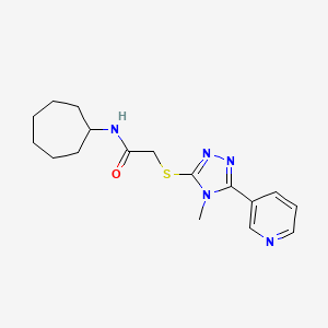 molecular formula C17H23N5OS B5319714 N-CYCLOHEPTYL-2-{[4-METHYL-5-(3-PYRIDINYL)-4H-1,2,4-TRIAZOL-3-YL]SULFANYL}ACETAMIDE 