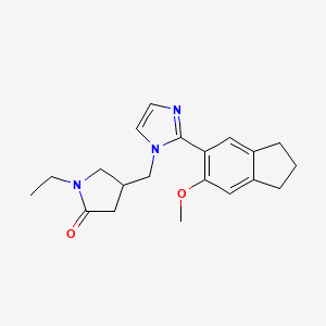 molecular formula C20H25N3O2 B5319753 1-ethyl-4-{[2-(6-methoxy-2,3-dihydro-1H-inden-5-yl)-1H-imidazol-1-yl]methyl}pyrrolidin-2-one 