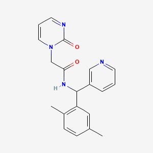 molecular formula C20H20N4O2 B5319808 N-[(2,5-dimethylphenyl)(pyridin-3-yl)methyl]-2-(2-oxopyrimidin-1(2H)-yl)acetamide 