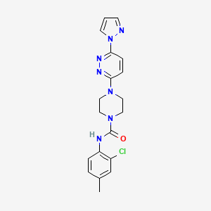 molecular formula C19H20ClN7O B5319820 N-(2-chloro-4-methylphenyl)-4-[6-(1H-pyrazol-1-yl)-3-pyridazinyl]-1-piperazinecarboxamide 