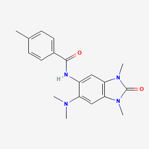 molecular formula C19H22N4O2 B5319826 N-[6-(dimethylamino)-1,3-dimethyl-2-oxo-2,3-dihydro-1H-benzimidazol-5-yl]-4-methylbenzamide 