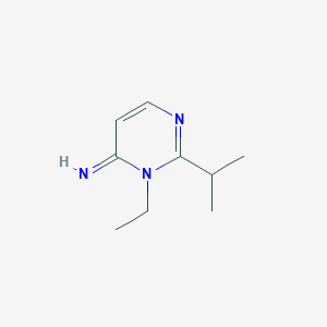 molecular formula C9H15N3 B053199 3-Ethyl-2-propan-2-ylpyrimidin-4-imine CAS No. 114362-22-0
