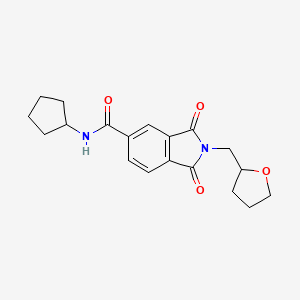 molecular formula C19H22N2O4 B5319910 N-cyclopentyl-1,3-dioxo-2-(tetrahydro-2-furanylmethyl)-5-isoindolinecarboxamide 
