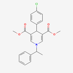 molecular formula C23H22ClNO4 B5319961 Dimethyl 4-(4-chlorophenyl)-1-(1-phenylethyl)-1,4-dihydropyridine-3,5-dicarboxylate 