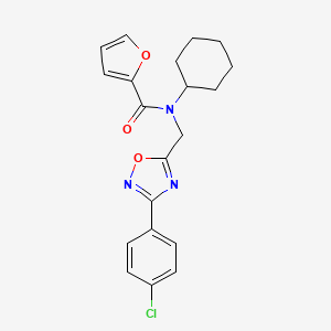 molecular formula C20H20ClN3O3 B5319972 N-{[3-(4-chlorophenyl)-1,2,4-oxadiazol-5-yl]methyl}-N-cyclohexylfuran-2-carboxamide 
