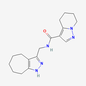 molecular formula C17H23N5O B5319986 N-(1,4,5,6,7,8-hexahydrocyclohepta[c]pyrazol-3-ylmethyl)-4,5,6,7-tetrahydropyrazolo[1,5-a]pyridine-3-carboxamide 