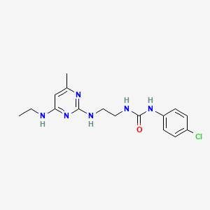 molecular formula C16H21ClN6O B5319994 N-(4-chlorophenyl)-N'-(2-{[4-(ethylamino)-6-methyl-2-pyrimidinyl]amino}ethyl)urea 