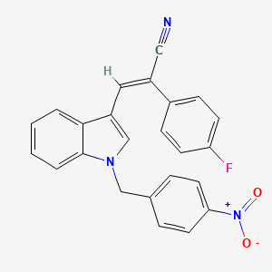 molecular formula C24H16FN3O2 B5320118 (E)-2-(4-fluorophenyl)-3-[1-[(4-nitrophenyl)methyl]indol-3-yl]prop-2-enenitrile 