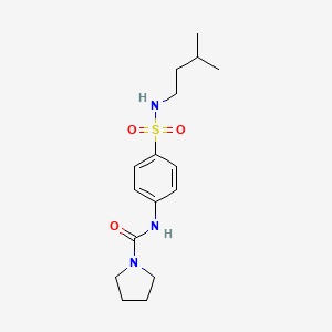 molecular formula C16H25N3O3S B5320122 N-(4-{[(3-methylbutyl)amino]sulfonyl}phenyl)-1-pyrrolidinecarboxamide 
