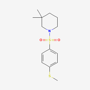 molecular formula C14H21NO2S2 B5320141 3,3-dimethyl-1-{[4-(methylthio)phenyl]sulfonyl}piperidine 