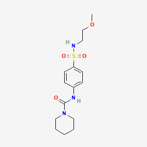molecular formula C15H23N3O4S B5320143 N-(4-{[(2-methoxyethyl)amino]sulfonyl}phenyl)-1-piperidinecarboxamide CAS No. 915873-64-2