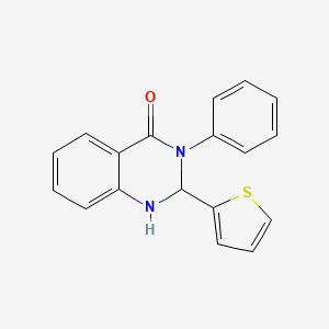 molecular formula C18H14N2OS B5320249 3-phenyl-2-(thiophen-2-yl)-2,3-dihydroquinazolin-4(1H)-one 