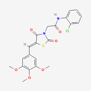 molecular formula C21H19ClN2O6S B5320296 N-(2-chlorophenyl)-2-[2,4-dioxo-5-(3,4,5-trimethoxybenzylidene)-1,3-thiazolidin-3-yl]acetamide 