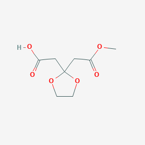 molecular formula C8H12O6 B053203 2-[2-(2-Methoxy-2-oxoethyl)-1,3-dioxolan-2-yl]acetic acid CAS No. 111463-17-3