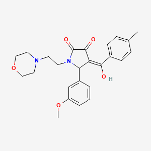 molecular formula C25H28N2O5 B5320489 3-hydroxy-5-(3-methoxyphenyl)-4-(4-methylbenzoyl)-1-[2-(morpholin-4-yl)ethyl]-2,5-dihydro-1H-pyrrol-2-one 