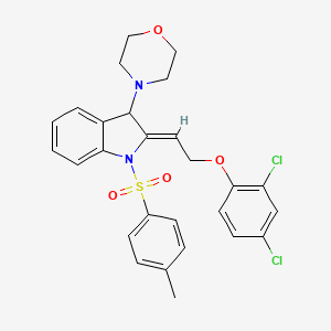 molecular formula C27H26Cl2N2O4S B5320519 2-[2-(2,4-dichlorophenoxy)ethylidene]-1-[(4-methylphenyl)sulfonyl]-3-(4-morpholinyl)indoline 