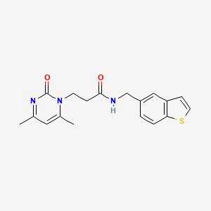 molecular formula C18H19N3O2S B5320565 N-(1-benzothien-5-ylmethyl)-3-(4,6-dimethyl-2-oxopyrimidin-1(2H)-yl)propanamide 