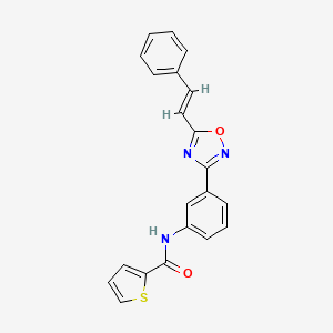 molecular formula C21H15N3O2S B5320608 N-[3-[5-[(E)-2-phenylethenyl]-1,2,4-oxadiazol-3-yl]phenyl]thiophene-2-carboxamide 
