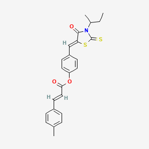 molecular formula C24H23NO3S2 B5320828 4-[(3-sec-butyl-4-oxo-2-thioxo-1,3-thiazolidin-5-ylidene)methyl]phenyl 3-(4-methylphenyl)acrylate 