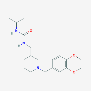 molecular formula C19H29N3O3 B5320870 N-{[1-(2,3-dihydro-1,4-benzodioxin-6-ylmethyl)piperidin-3-yl]methyl}-N'-isopropylurea 
