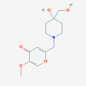 molecular formula C13H19NO5 B5320917 2-{[4-hydroxy-4-(hydroxymethyl)piperidin-1-yl]methyl}-5-methoxy-4H-pyran-4-one 
